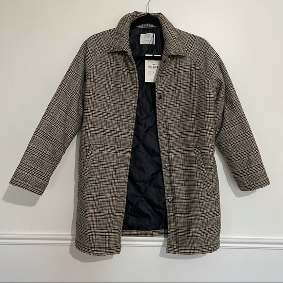 Taupe Brown Plaid Zara Jacket - Picture 3 of 8